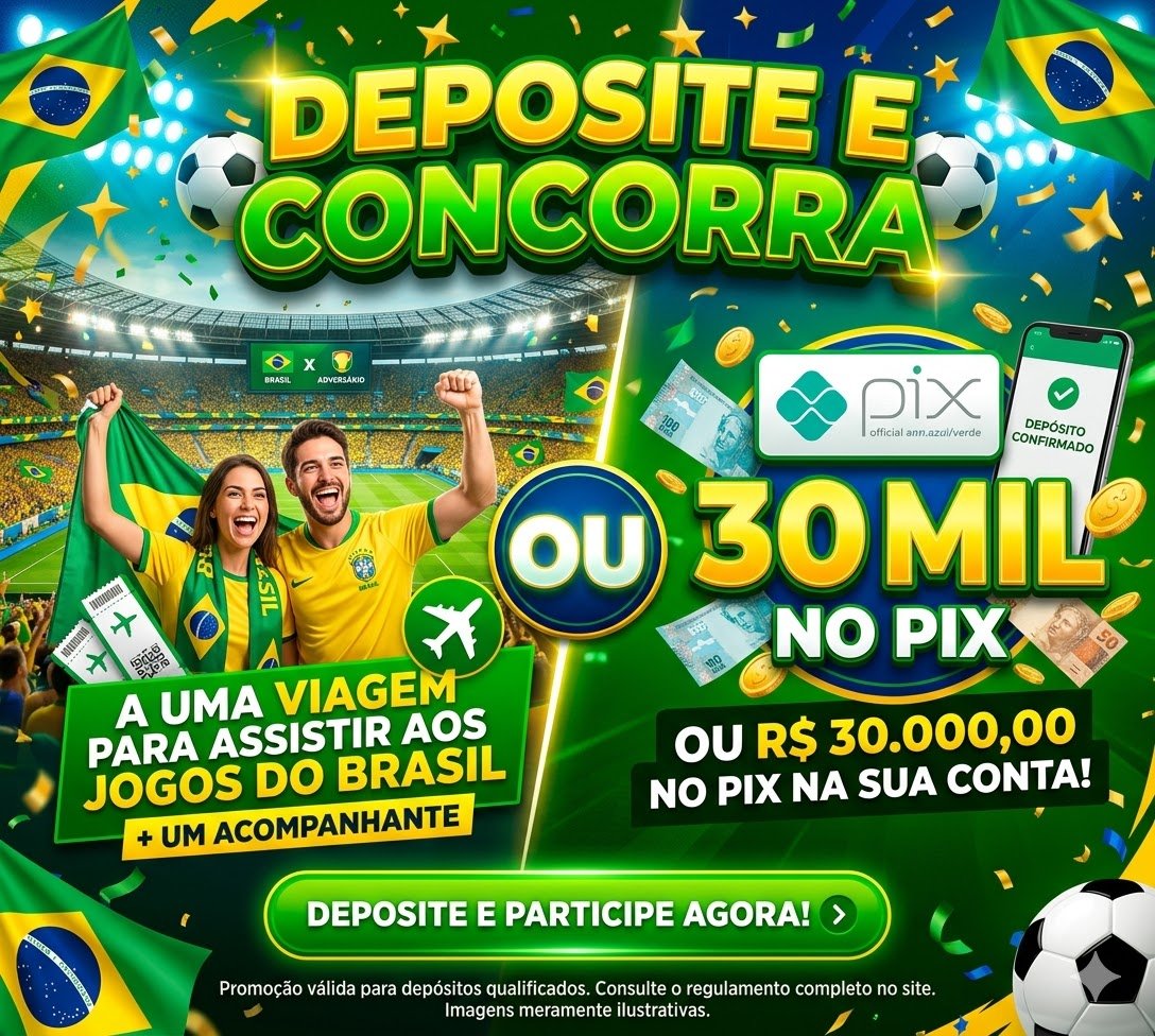 Deposite e concorra a uma viagem para copa do mundo 2026